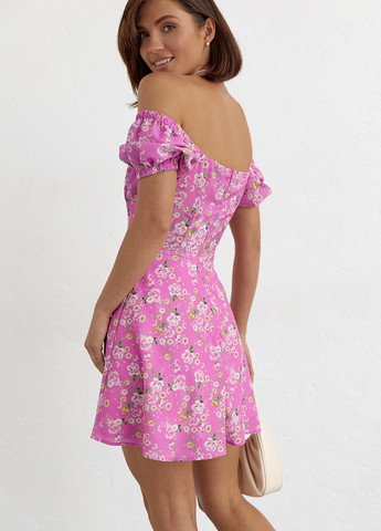 Розовое летнее платье No Brand