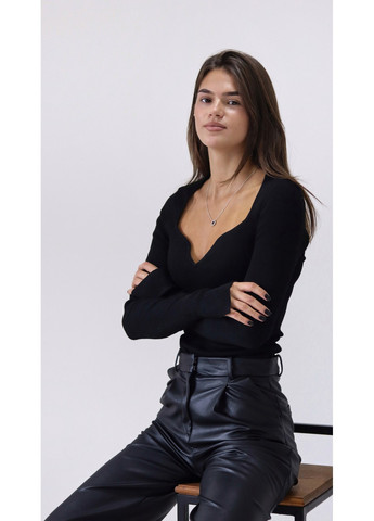 Черный демисезонный женский свитер в рубчик (10208) xs черный H&M