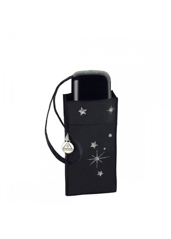Міні-парасолька жіноча механічна L501-041086 Tiny-2 Glitter Stars Black (Блиск зірок) Fulton (271998010)