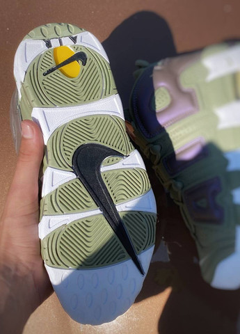 Оливкові Осінні кросівки репліка air more uptempo green benzo Vakko