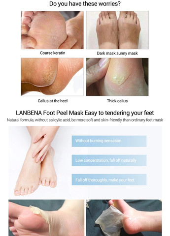 Маска-пилинг для ног Foot Peel Mask ЛАВАНДА LANBENA (259297163)