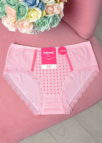 Труси жіночі напівбатальні рожевого кольору Let's Shop (260941648)