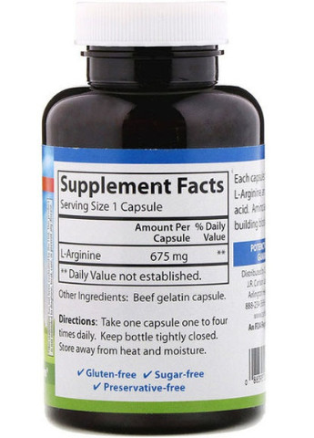 L-Arginine 675 mg 90 Caps CAR-06731 Carlson Labs (256725416)