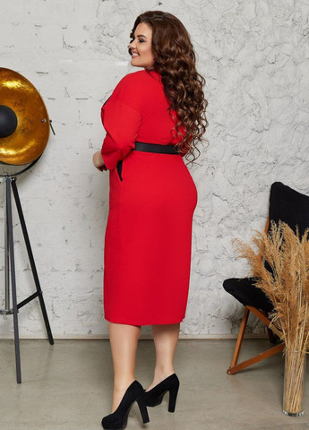 Красное повседневный платье с поясом LeVi