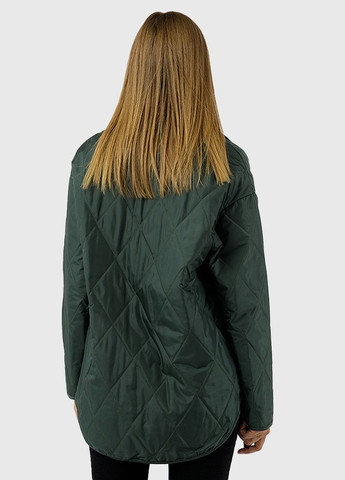 Темно-зелена демісезонна куртка жіноча колір темно-зелений цб-00228723 Qalinka
