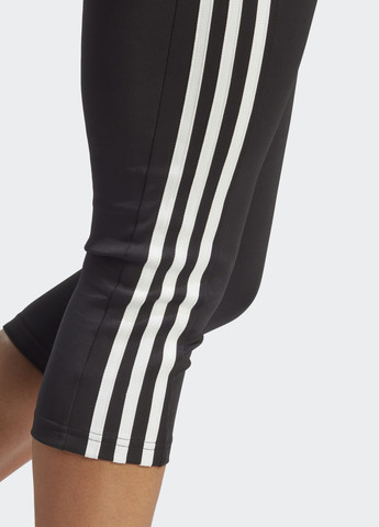 Черные демисезонные леггинсы designed to move high-rise 3-stripes 3/4 sport adidas