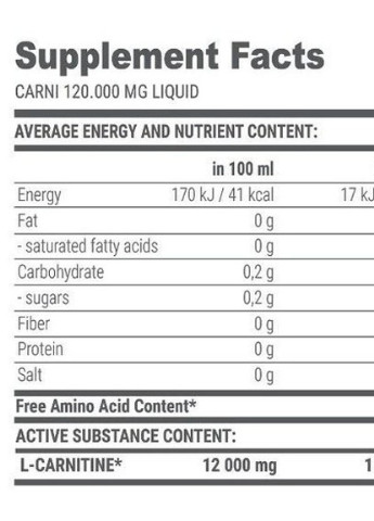 Carni Liquid 120000 1000 ml /100 servings/ Mandarin Extrifit (256720066)
