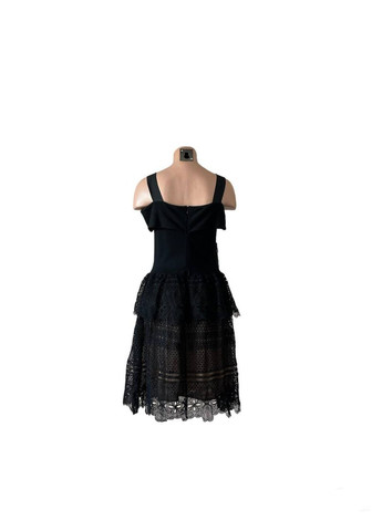 Черное вечернее, коктейльное, кэжуал платье French Connection однотонное