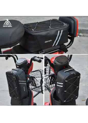 Велосипедна сумка велосумка швидкознімна на багажник велосипеда з чохлом дощовиком 29х16х11 см (474809-Prob) Чорна Unbranded (259874279)