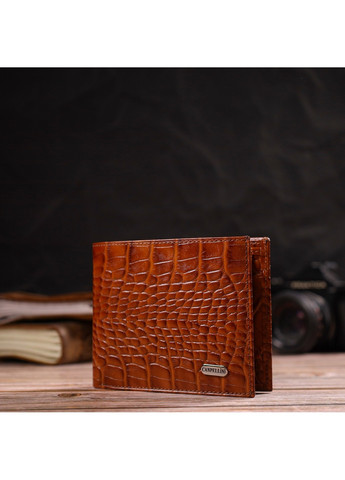 Современный кошелек для мужчин из натуральной кожи с тиснением под крокодила 21574 Коричневый Canpellini (259873918)