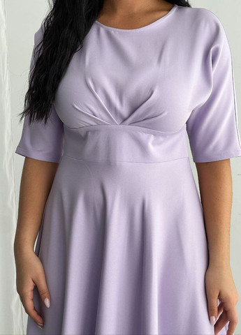 Фиолетовое женское платье миди из креп-костюмки цвет лаванда р.48 448462 New Trend