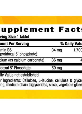 P-5-P (Pyridoxal 5' Phosphate) 50 mg 100 Tabs Country Life (257342431)