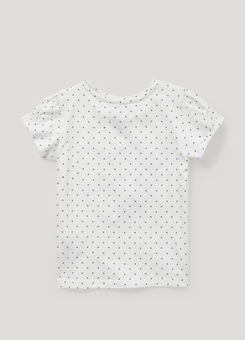 Белая летняя детская футболка для девочки 134-140 размер белая 2156557 C&A
