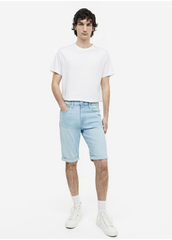 Чоловічі джинсові шорти Slim fit (55983) W30 Блакитні H&M (259637710)