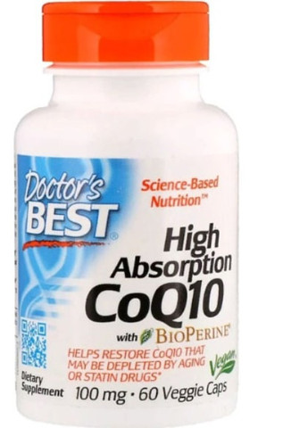 High Absorption CoQ10 with BioPerine 100 mg 60 Veg Caps DRB-00069 Doctor's Best (256722668)