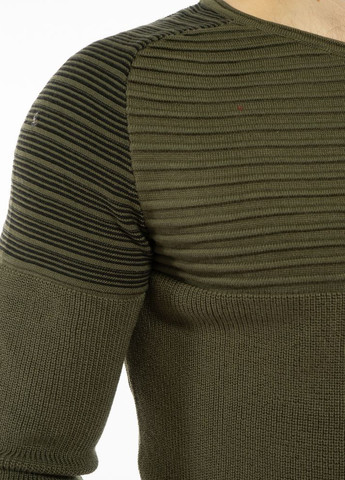 Оливковий (хакі) зимовий стильний чоловічий светр (хакі) Time of Style