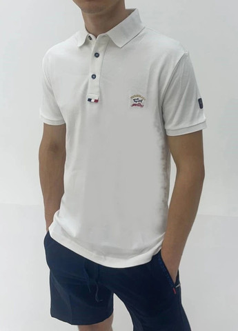 Белая футболка-поло мужское для мужчин Paul & Shark с логотипом