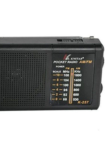 Портативное радио ретро Knstar K- 257 на батарейках 11*7 см черное Led (256658775)