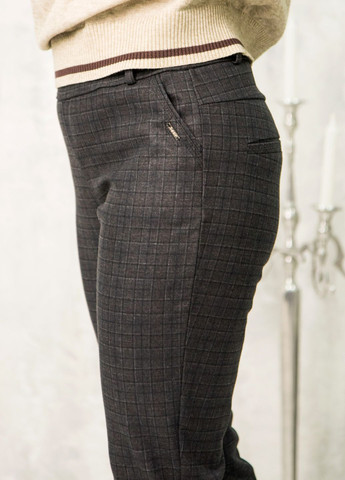 Жіночі класичні брюки в клітинку 98ПР сірі. No Brand (276907179)