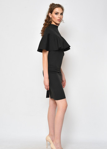 Чорна вечірня сукня жіноча чорного кольору розмір s кльош Let's Shop однотонна