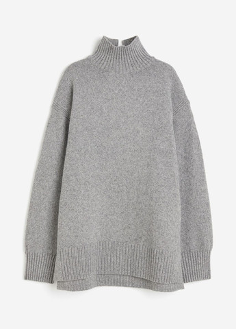 Серый зимний светр-водолазка полномерный H&M