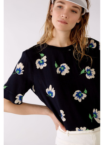Комбінована літня жіноча блуза різнокольорова на запах Oui