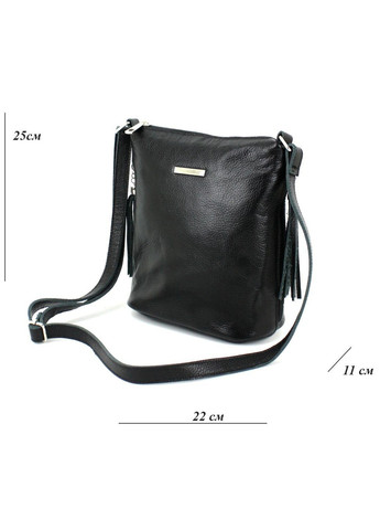 Женская кожаная сумка через плечо черная Borsacomoda (266142888)