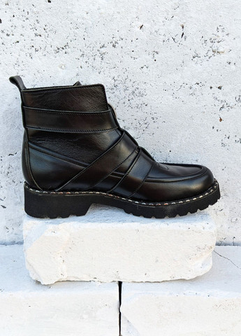 Трендові чорні черевики із натуральної шкіри на високій підошві INNOE ботинки (262886205)