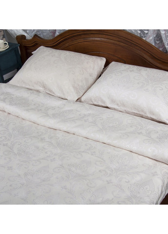Комплект постельного белья сатин жаккард jk17-01 kurik beyaz евро Deco Bianca (259184388)