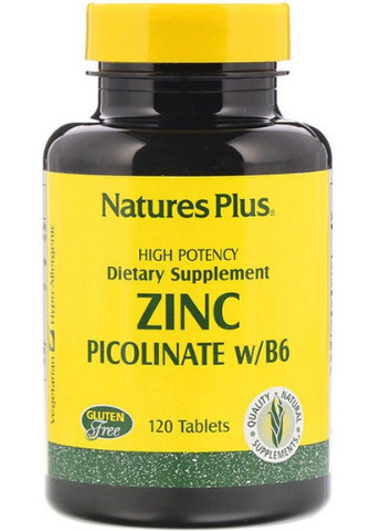 Nature's Plus Zinc Picolinate w/B-6 120 Tabs NTP3625 Natures Plus (256722024)