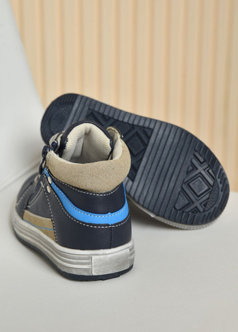 Темно-синие кэжуал осенние ботинки детские демисезон темно-синего цвета Let's Shop