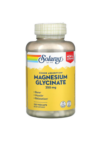 Магний Глицинат Magnesium Glycinate 350мг - 240 вег.капсул Solaray (270016097)