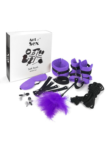 Набор БДСМ - Soft Touch BDSM Set, 9 предметов, Фиолетовый Art of Sex (277237309)