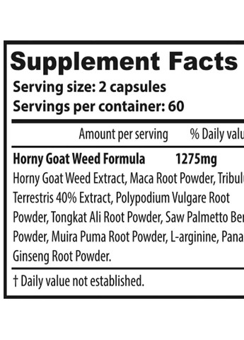 10XNutrition Horney Goat Weed 120 Caps 10X Nutrition (257561324)