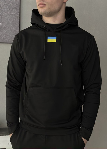 Демісезонний худі чорний Прапор України (двонитка) Vakko (260645857)