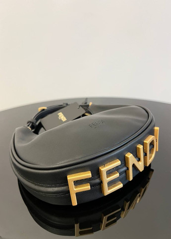 Трендова сумочка з лого Fendi Hobo (black) Vakko (260474457)