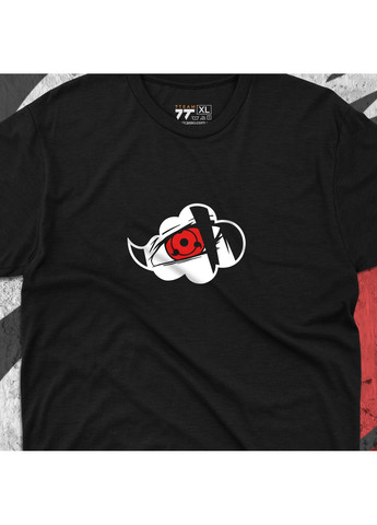 Чорна футболка з принтом наруто - шарінган No Brand