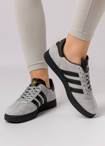 Серые демисезонные кроссовки женские y, вьетнам adidas Originals Gazelle Gray Black