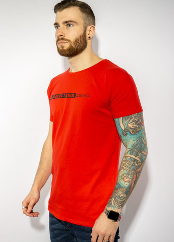 Червона футболка з написом на грудях (червоний) Time of Style