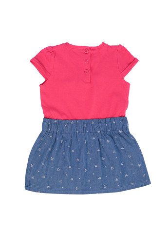 Комбинированное платье для девочки комбинированое с бантиком 74 розовый-синий In Extenso (257747955)