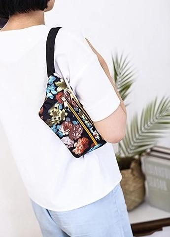 Поясна спортивна бананка маленька сумка для бігу кольорова 01 No Brand (265000136)