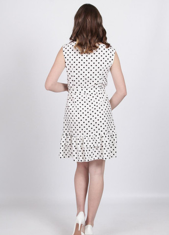 Белое кэжуал платье женское 439 горох черный софт белое Актуаль