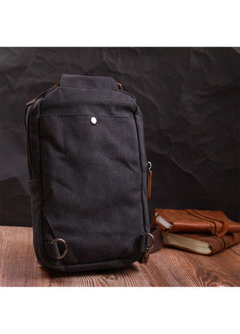 Оригінальна чоловіча сумка через плече із щільного текстилю 22192 Чорний Vintage (267932168)