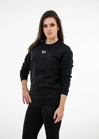 Світшот жіночий Burberry - Прямий крій логотип чорний кежуал бавовна органічна - (265327184)