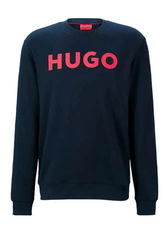 Свитшот мужской Hugo Boss - крой логотип темно-синий кэжуал хлопок органический - (262158149)