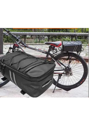 Велосипедная сумка велосумка быстросъемная на багажник велосипеда с чехлом дождевиком 29х16х11 см (474809-Prob) Черная Unbranded (259874279)