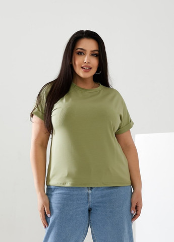 Зеленая женская футболка цвет фисташковый р.42/46 432373 New Trend