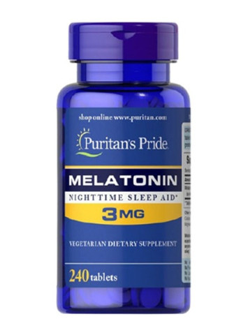 Puritan's Pride Melatonin 3 mg 240 Tabs Puritans Pride (256722255)