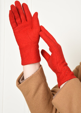 Перчатки женские текстильные красного цвета Let's Shop (256699591)