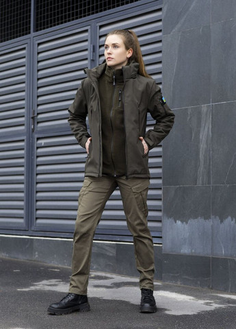 Оливковая (хаки) демисезонная куртка motive женская хаки Pobedov
